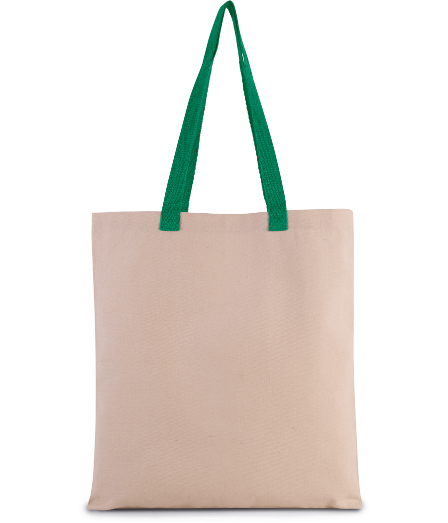 Sac shopping plat en toile avec poignées contrastées