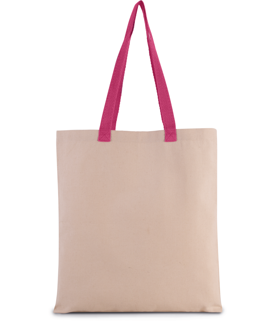 Sac shopping plat en toile avec poignées contrastées