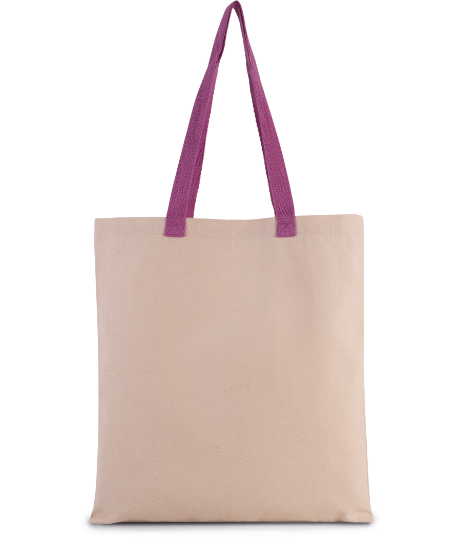 Sac shopping plat en toile avec poignées contrastées