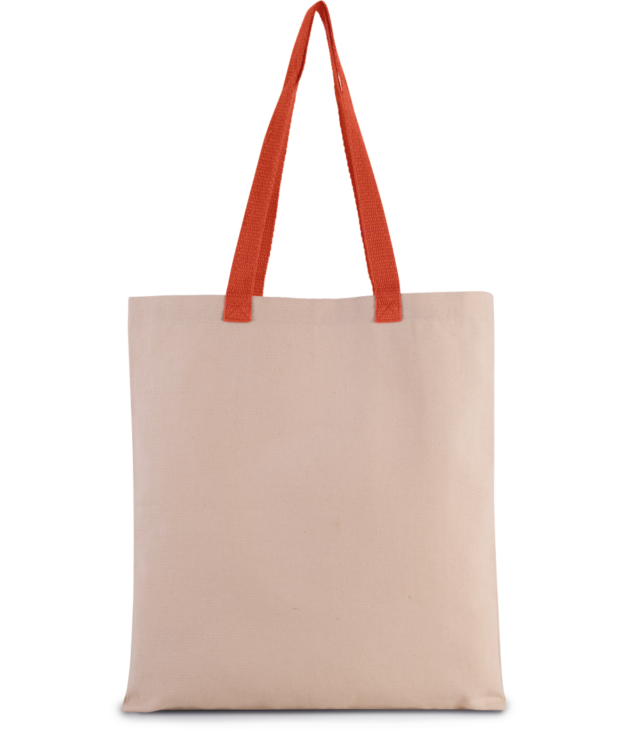 Sac shopping plat en toile avec poignées contrastées
