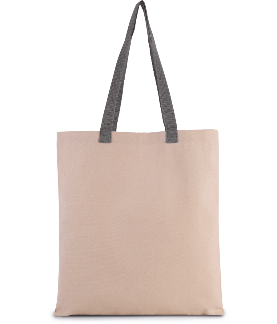 Sac shopping plat en toile avec poignées contrastées