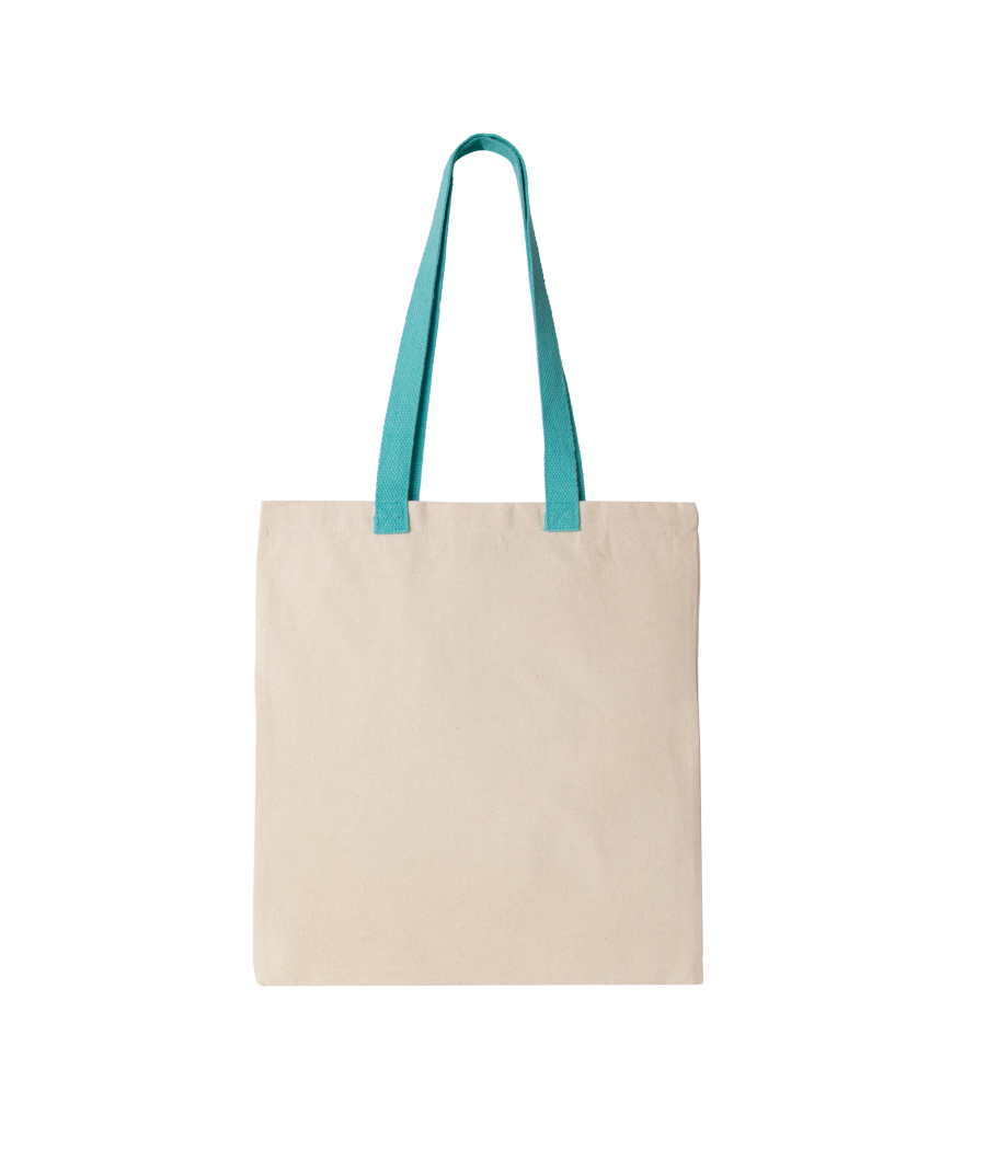 Sac shopping plat en toile avec poignées contrastées