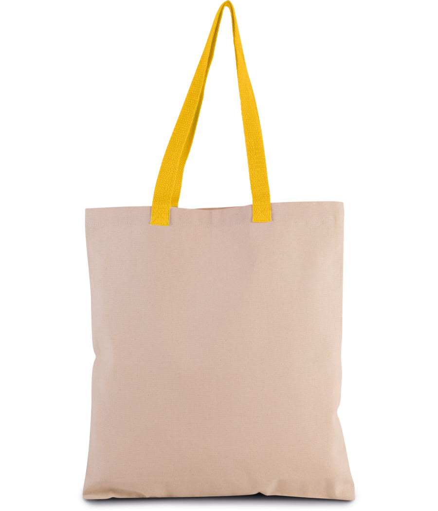 Sac shopping plat en toile avec poignées contrastées