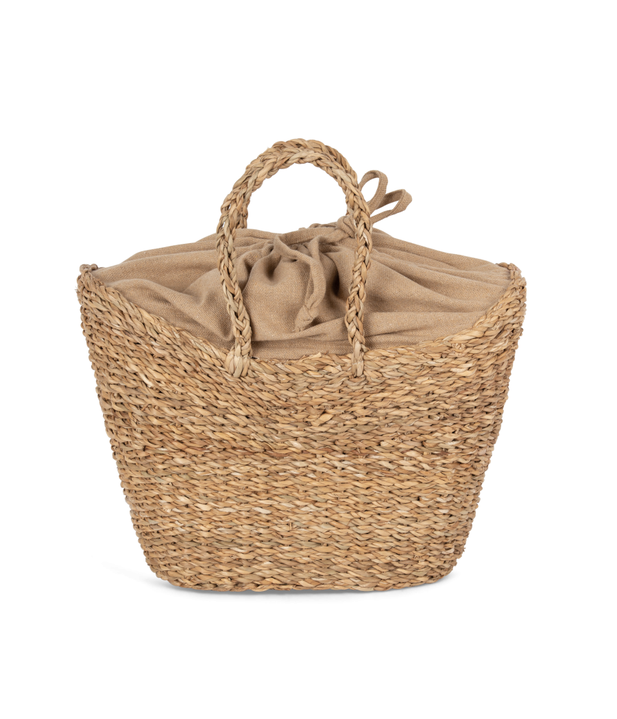 Sac panier demi-lune en jonc de mer