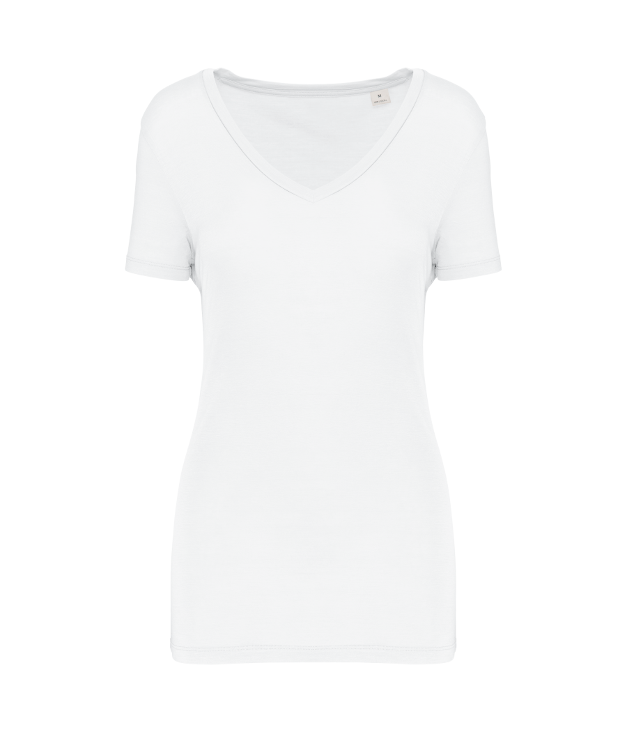T-shirt Lyocell TENCEL™ col V manches courtes femme