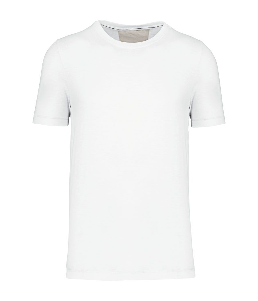 T-shirt slub écoresponsable col rond manches courtes homme