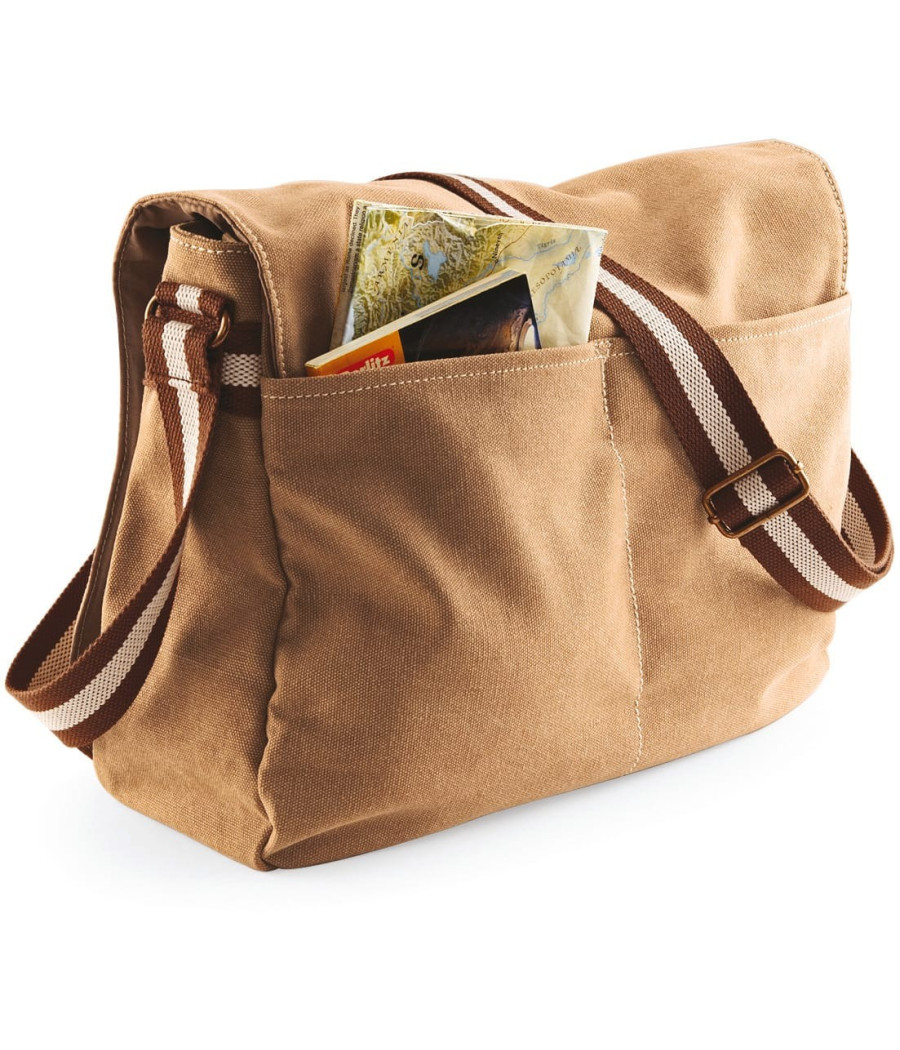 Sac courrier vintage en toile