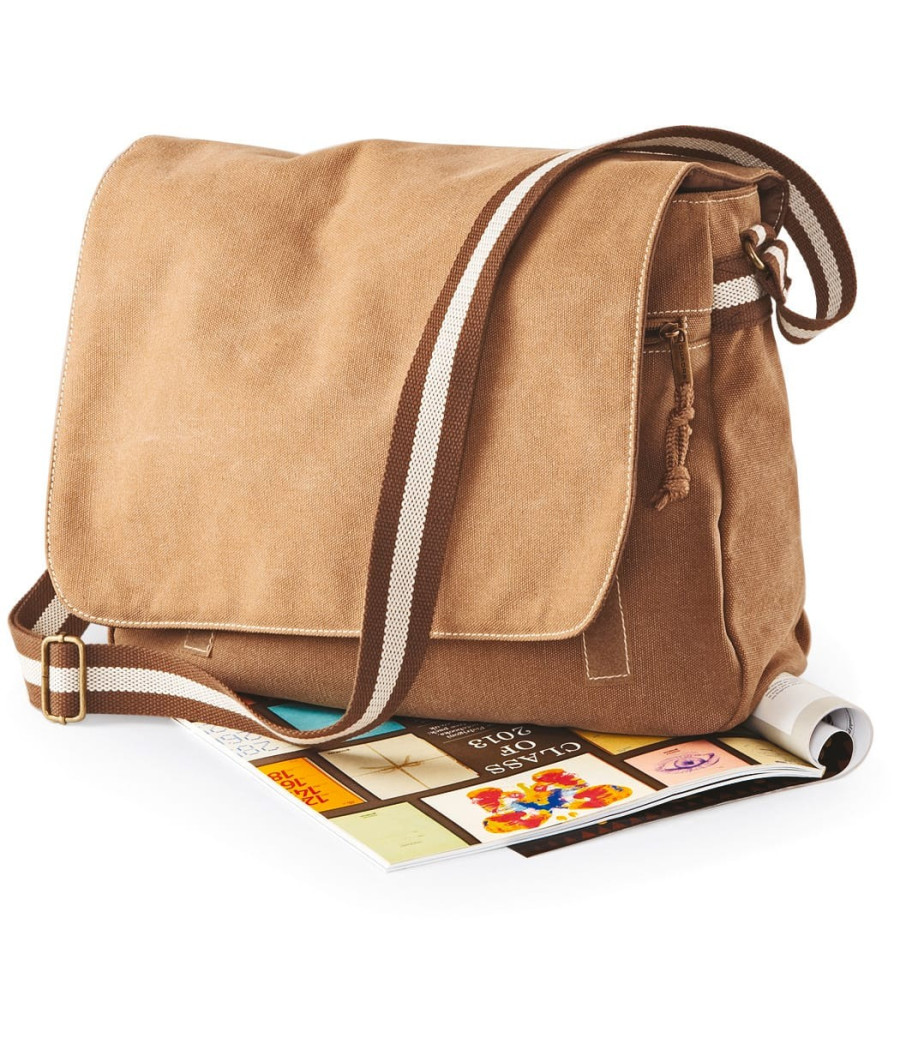 Sac courrier vintage en toile